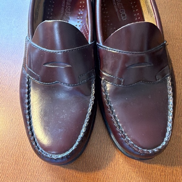 Bass Weejuns Penny Loafers Mens 9 EE Burgundy Leather Made USA Slip On Classic main image 7